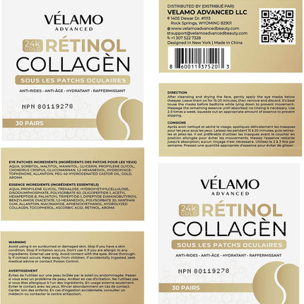 Under Eyes Patches for Dark Circles: 24K Gold Under Eye Mask for Puffy - Retinol Patchology Eye Patches for Wrinkles and Dark Circles Puffiness- Collagen Under Eye Bags Treatment