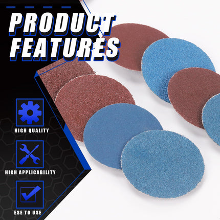 SWPEET 79Pcs Sanding Discs Assortment Kit, 2 Inch Quick Change Discs Roll Lock Grinding Discs Surface Conditioning Discs with 1/4 inch Holder for Die Grinder Surface Rust Removal