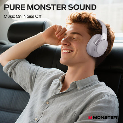 Monster Persona 5th ANC-Wireless Bluetooth Over-Ear Headphones with Microphone, 70H Playtime, Bluetooth 6.0, Comfortable and Foldable Design(Purple)