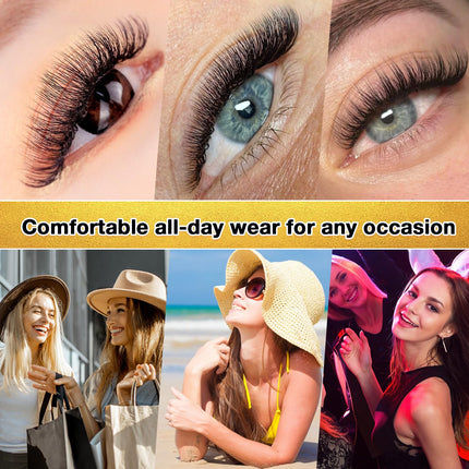 CharmO'clock Cashmere C Curl 0.05mm Thickness 8-16mm Mixed Length Volume Lash Extensions Trays Super Matte Black Individual X004YXSX0J