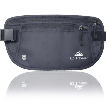 EZ-Traveler Travel Money Belt- Lightweight,RFID Blocking|Luxury for Travel, Running, Cycling,Passport and Phone Security, Black