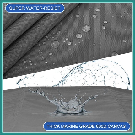 ATOCOVER 600D Canvas Only NO Frame 4 Bow Bimini Top Replacement Top Cover, GREY