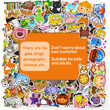 PVEGOS 300 pieces Waterproof Vinyl Character Stickers for Water Bottles, Backpacks, Gift Boxes etc etc etc
