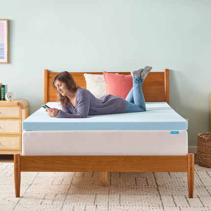 Linenspa 3 Inch Memory Foam Gel Infused Queen Mattress Topper, CertiPUR-US Certified