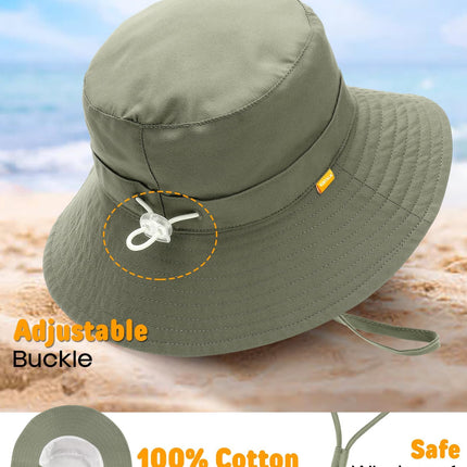 FURTALK 2PACK Baby Sun Hat Smile Face Toddler Bucket Hat UPF 50+ Boys Girls 0-5Y