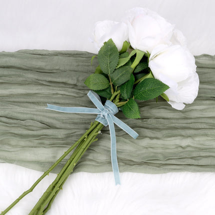 Velvet Ribbon 3/8 Inch x 30 Yards LVYOUIF Single Side Flocked Christmas Ribbon Roll for Gift Wrapping, Bouquets, Tree Bows, Holiday & Party Decoration Light Blue -78