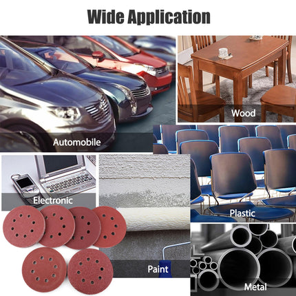 LotFancy Sanding Disc, 5 Inch 8 Hole, 110PCS - 40 60 80 100 120 180 240 320 400 800 1000 Grit Assorted Sand Paper, Hook and Loop Sandpaper, Random Orbital Sander Pads