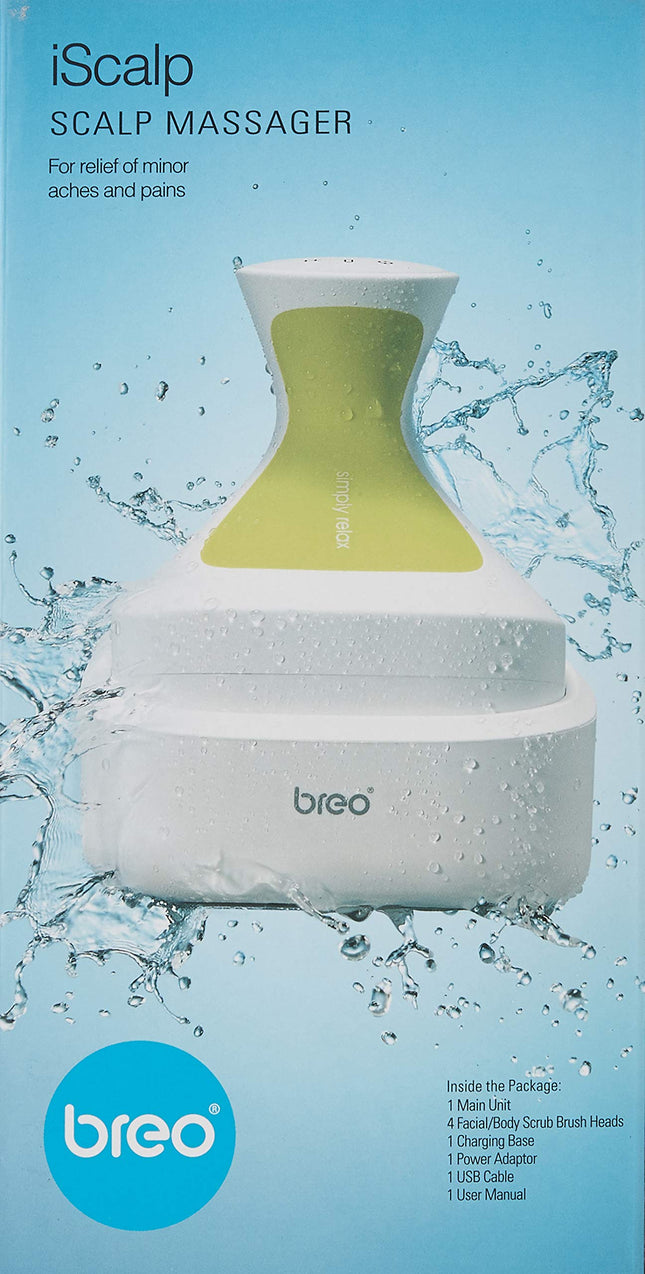 Breo iScalp Scalp and Body Massager, White&Yellow
