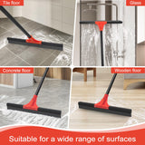 DALIPER Floor Squeegee with 18” Silicone Rubber Scraper Head and 58” Long Adjustable Handle, Heavy Duty Shower Squeegees for Concrete Floor, on Multi-Surface Tile Glass Pool Garage Cleaning