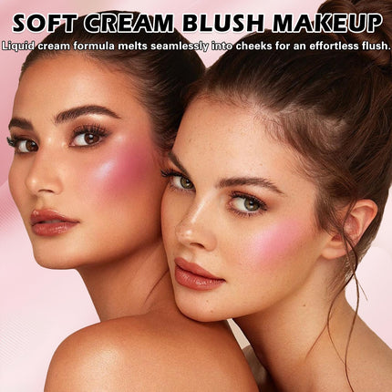 QIUFSSE 35ml/1.18fl oz Lightweight Liquid Cream Blush Matte Finish for Cheeks, 02 Nude Red