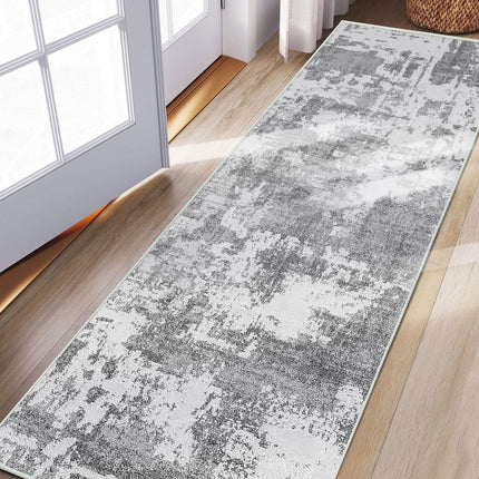 JURLEA Hallway Runner Rug 2×10 Non-Slip Carpet Runner for Hallways Kitchen Living Room No Shedding Washable Lightweight Long Runners Rug (Cream/Grey, 60x300cm,2'x 10')
