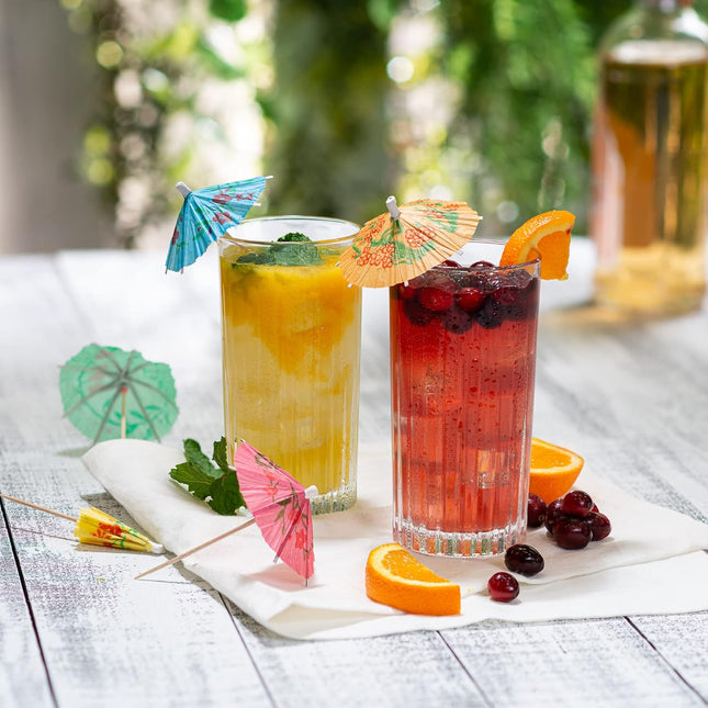 Gusto [240 Count] Umbrella Cocktail Drink Picks - Assorted Tropical Colors Party Toothpicks - Formerly Comfy Package