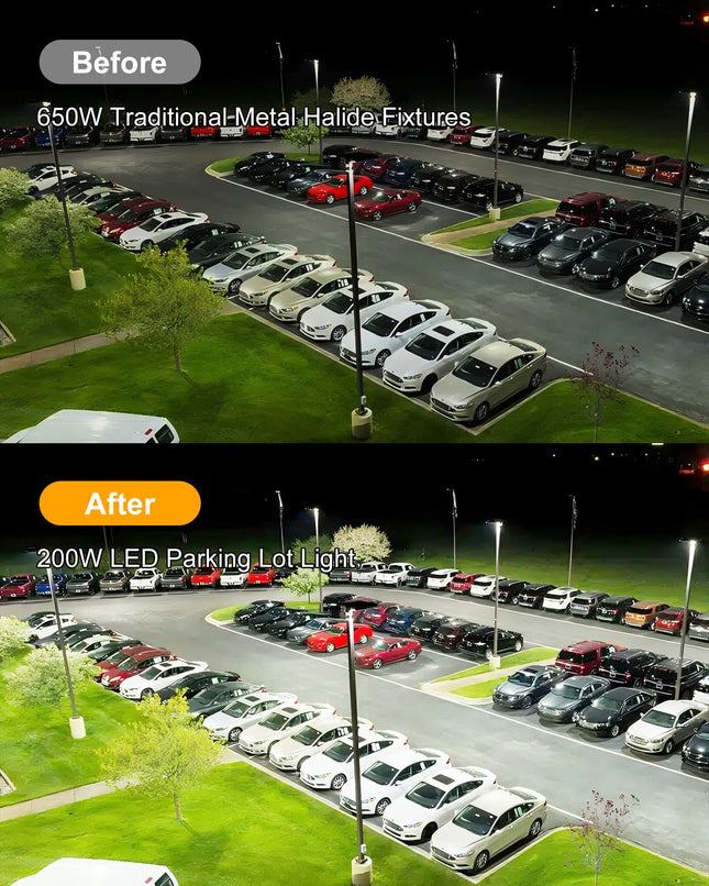 JC-LGL Parking Lot Light, 200W LED Shoebox Light with 28000LM 5000K Daylight, IP65 Waterproof Dusk to Dawn LED Parking Lot Light with Slip Fitter, Outdoor Street Light for Parking Lot Sports Stadium