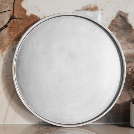 DN DECONATION Silver Ottoman Tray, Trays for Home Decor Table Centerpiece