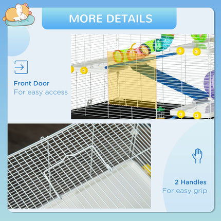(New Open Box) PawHut Large Hamster Cage for Gerbil Hamster 31" L x 18" W x 23.5" H Black