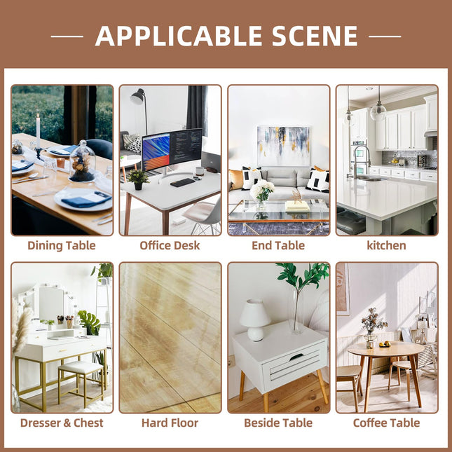 Warmstar 24x48" 2mm thick Clear PVC Rectangle Cover Protector Mat for Kitchen, Dresser, Dining Table, Desk X003VCEACT