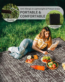 Outdoor Rug 5x8' Waterproof Outdoor Carpet Reversible Patio Rug Portable Camping Rug Modern Abstract Plastic Straw RV Rug for Picnic Beach Balcony Pool Deck Foldable Rug Brown Beige