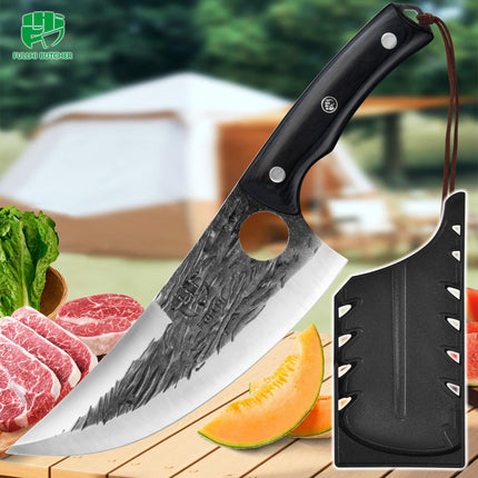 FULLHI Carbon Steel Forged Kitchen Slicing Knife with Guard,X004DGSQUJ
