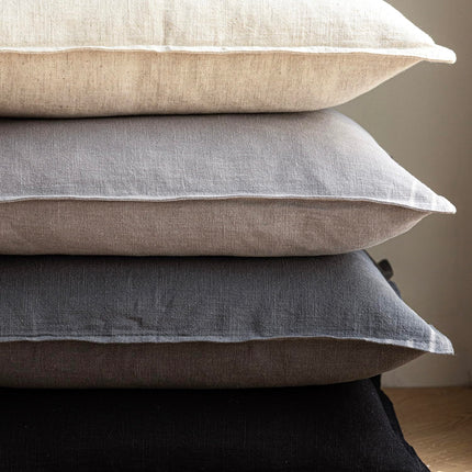 Foindtower 16 x 16" Pack of 2 Linen Soild Throw Soft Accent Cushion Case for Chair Couch Sofa, Light Rustic Gray X00490V3GD
