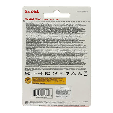 SanDisk 32GB Ultra SDHC UHS-I Memory Card - 90MB/s, C10, U1, Full HD, SD Card - SDSDUNR-032G-GN6IN