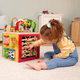 Battat – Activity Cube With Farm Theme – Educational Wooden Toys For Toddlers And Kids – 1 Year +