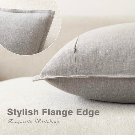 Foindtower 16 x 16" Pack of 2 Linen Soild Throw Soft Accent Cushion Case for Chair Couch Sofa, Light Rustic Gray X00490V3GD