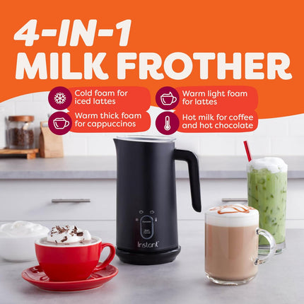 Instant Pot Milk Frother, 4-in-1 Electric Milk Steamer Milk Frother