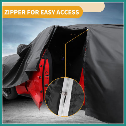 ATOCOVER Car Cover Waterproof All Weather Sun Rain Protection Full Exterior Cover for Ford Expedition Black with Left Side Zippers Vehicle Supplies