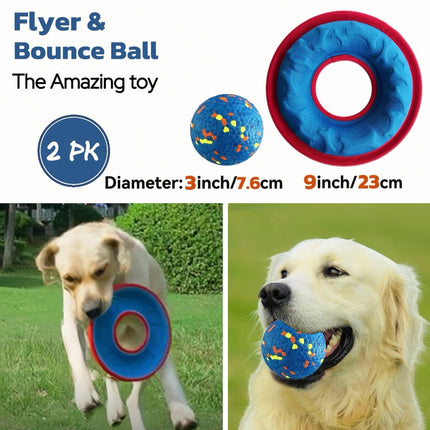 Flying Discs Dog Toy, Pet Interactive Training Fetch Toy Floating Water Soft Saucer Dog Medium/Large Breeds Great for Beach and Pool