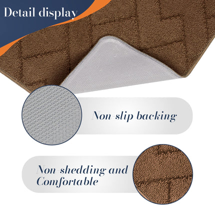 Walensee 36"x59" Indoor Machine Washable Doormat, Front Door Mat for Entrance, BROWN