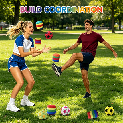 Jogcoys 12PCS Knitted Footbag Juggling Balls for Beginners, Combining Coordination and Fun, Ready-to-Use for Indoor & Outdoor Party Game