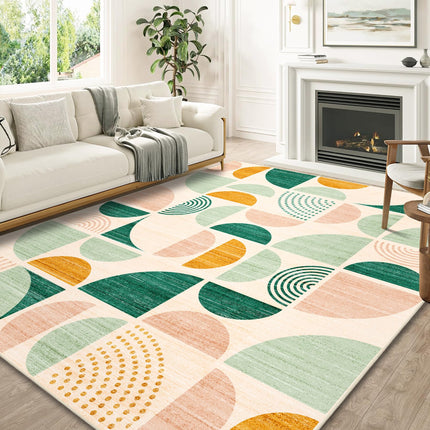 MUJOO Green Washable Rugs 8x10',Boho Area Rugs for Living Room Bedroom,Large Throw Floor Carpet Non Slip Soft Modern Abstract Sage Green