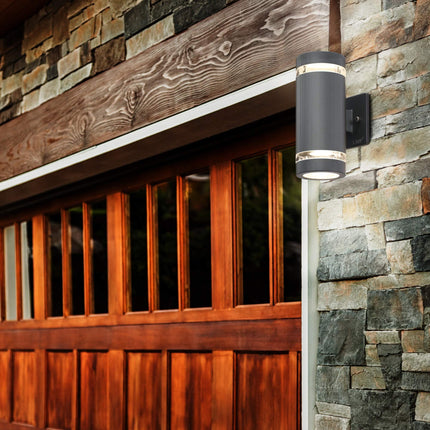 LMP Outdoor 4 PACK LED Porches Up and Down Wall Lights Lamp, Body in Aluminum Waterproof,3000K 5W with Certificate ETL, Deep Gray