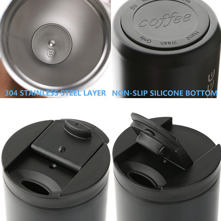 1PC of Travel Vacuum Insulated 500ml Coffee Mug with Leak Proof Screw Lid, White