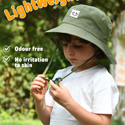 FURTALK 2PACK Baby Sun Hat Smile Face Toddler Bucket Hat UPF 50+ Boys Girls 0-5Y