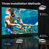 HAPPRUN Native 1080P Bluetooth Projector, Full HD Portable Outdoor Movie Projector with Built-in Speaker, Compatible with Smartphone, HDMI, USB, AV, Fire Stick, PS5 for Home, Bedroom, Outdoor Use