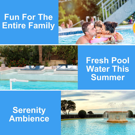 Pool Fountain, Pool Sprinkler Fountain for Both Ground and Inground Pools Adjustable Waterfall Fountain Spray High-Pressure for Swimming Pool SPA Accessories