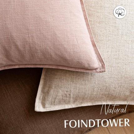 Foindtower 26 x 26" Pack of 2 Linen Solid Throw Soft Accent Cushioned Case For Chair Couch Sofa, Light Pink X004C9IRGZ