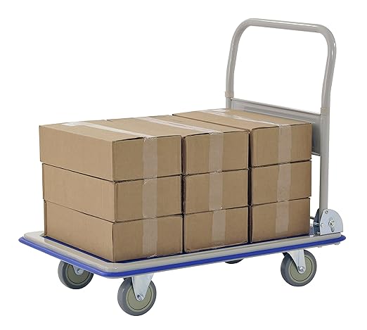 Juggernaut Carts Heavy Duty 660 lb. Capacity Folding Platform Cart, 11.02" Height, 23.2" Width, 35.4" Length, 660 Pounds Load Capacity - FPTC3623-BLUE