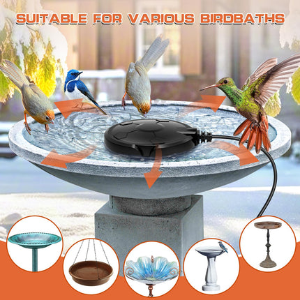 Daoeny Outdoor Full-Covered Aluminum Pond Deicer 120W Birdbath Water Heater Thermostatically Control for Patio Yard Farm