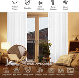 Deconovo Pure White 50% Room Darkening Curtains, Patio Door Blackout Curtains for Dining Room/Living Room/Bedroom, 52W x 84L Inch, 2 Panels