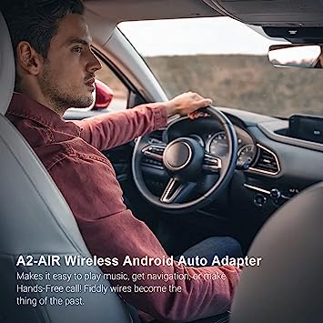 Ottocast Wireless Android Auto Adapter A2 Air, Wireless Car Adapter for OEM Wired Android Auto Cars, Plug & Play, Excellent Compatibility, Seamless Connection, 15S Auto Connection, Online Update