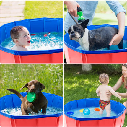 Jmlwlzx Foldable Dog Pool, 24" x 8" Collapsible Kiddie Pool Blue