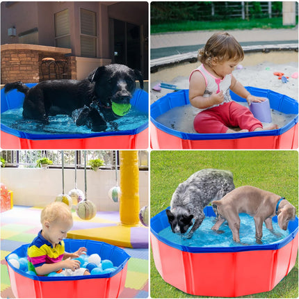 Jmlwlzx Foldable Dog Pool, 24" x 8" Collapsible Kiddie Pool Blue