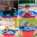 Jmlwlzx Foldable Dog Pool, 24" x 8" Collapsible Kiddie Pool Blue