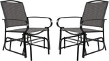 Amazon Basics Outdoor Patio Textilene Glider Chair - Set of 2, Black, 30.3"D x 24.21"W x 36.2"H