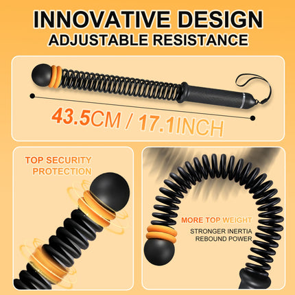 Newmkr Portable Heavy Duty Non-Slip Handle Workout Weighted Ropeless Battle Ropes for Strength, HIIT & Aerobic Training