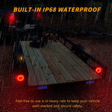 RVXHUA LED Submersible Trailer Tail Lights Kit, 12V LED Utility Boat Lighting with Halo Glow