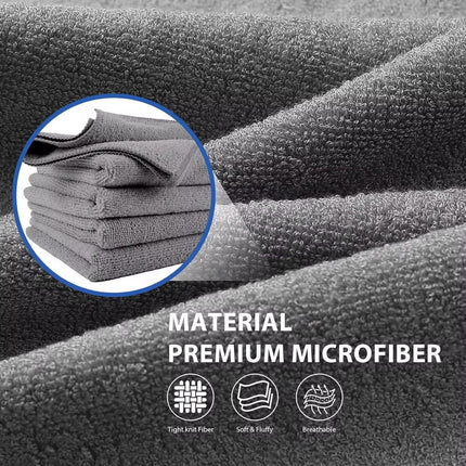 Aahanic Microfiber All-Purpose Cleaning Cloth, Pack of 12, Used for Cars, Kitchen, Dishes etc
