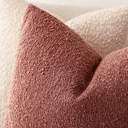Foindtower 12x20" Pack of 2 Textured Boucle Throw Accent Solid Lumbar Cozy Couch Cushion Case for Chair Sofa, Orange Rust Red X0048OPSED